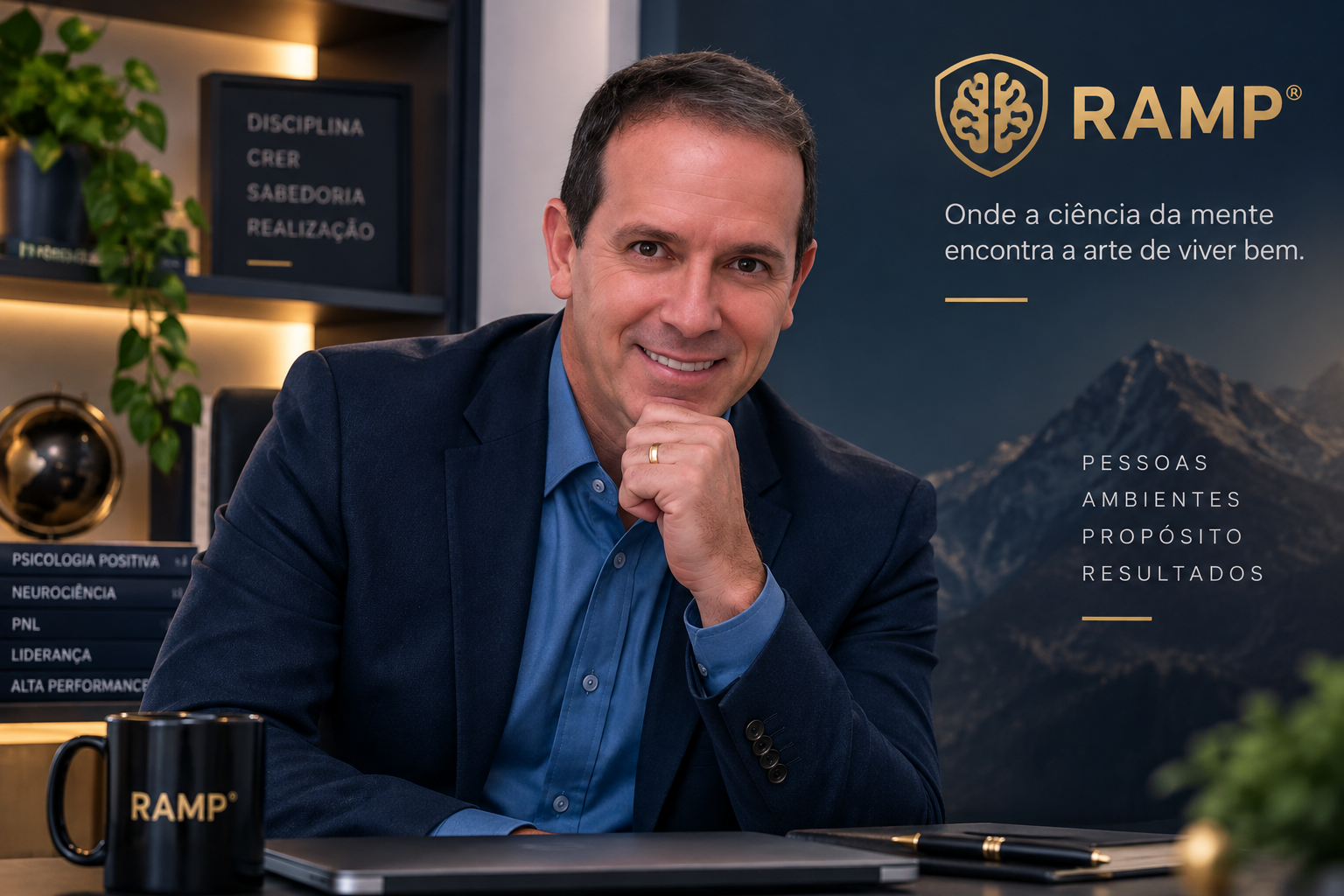 Marcelo Miorim, criador do Método RAMP, em seu escritório